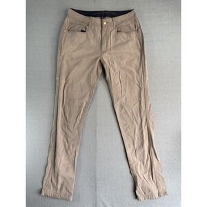 Western Rise Pants Mens 28x30 Beige Slim Fit Chino 5-Pocket Travel Casual